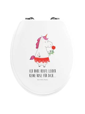 Mr. & Mrs. Panda Motiv WC Sitz Einhorn Dame mit Spruch in Weiß