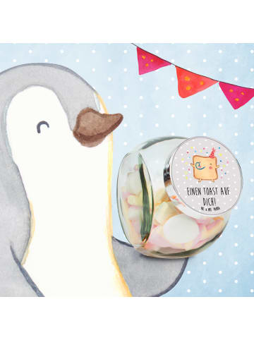 Mr. & Mrs. Panda glas für tee Toast Party mit Spruch in Grau Pastell