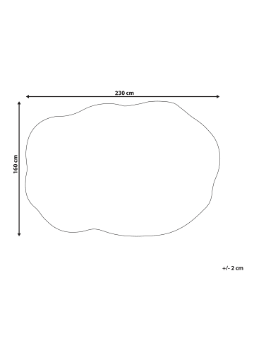 Beliani Kurzflor DERA in Beige/Schwarz - (W) 160 x (L) 230 cm