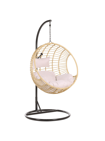 Beliani Hängesessel ASPIO in Braun/Schwarz/Beige - (W) 99 x (H) 199 x (L) 97 cm