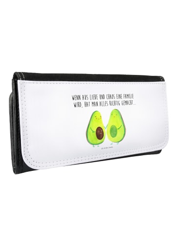 Mr. & Mrs. Panda Damen Portemonnaie Avocado Pärchen mit Spruch in Weiß