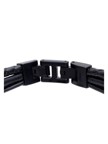 s.Oliver Armband Essential Leather in schwarz
