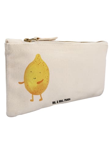 Mr. & Mrs. Panda Make-up-Tasche Beste Freunde Zitrone mit Spruch in Weiß