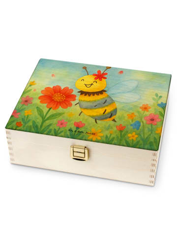 Mr. & Mrs. Panda Teebeutelbox Biene Blume Design ohne Spruch in Weiß