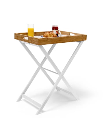 relaxdays Tabletttisch in Weiß - (B)60 x (H)72 x (T)40 cm