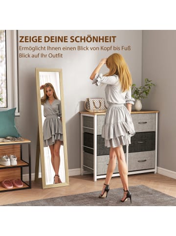 HOMCOM Ganzkörperspiegel-37L x 3,8B x 157H cm-Eiche