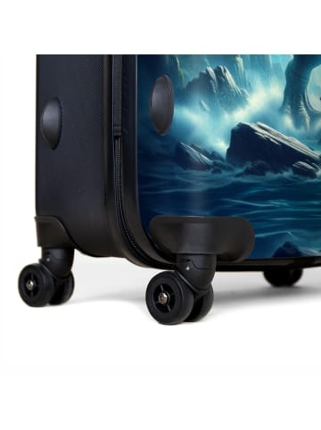NoBoringSuitCases Suitcase, Koffer, Reisekoffer T-Rex blau