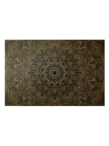 WALLART Leinwandbild Gold - Mandala Stern Muster silber schwarz in Silber