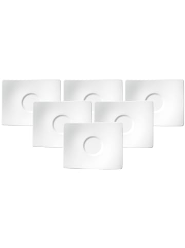 Villeroy & Boch 6er Set Kaffee-/Teeuntertasse NewWave weiß in weiß