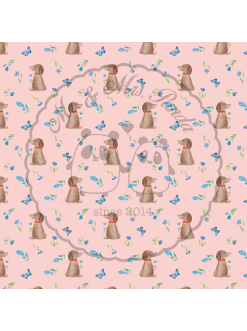 Mr. & Mrs. Panda Tablett Hund Blume ohne Spruch in Rosa