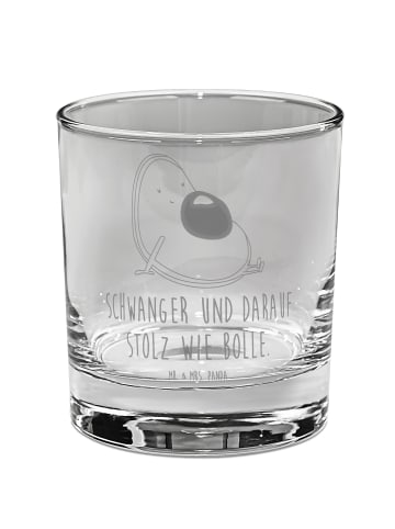 Mr. & Mrs. Panda Blümchentailglas Avocado Schwangerschaft mit Spruch in Transparent