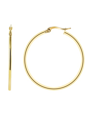 Adeliás Damen Ohrringe – Creole aus Edelstahl in gold