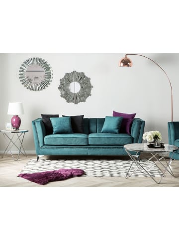 Beliani 3-tlg 3-Sitzer Sofa GAULA in Blau/Silber