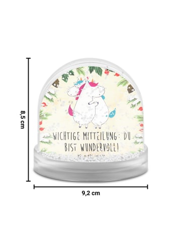 Mr. & Mrs. Panda Weihnachts Schneekugel Einhorn Mitteilung mit S... in Naturpapier