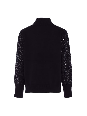 faina Damen Strickpullover Mit Pailletten in SCHWARZ