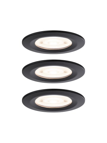 paulmann LED Einbauleuchte Nova GU10 Flat starr IP44 3x4,9W 3x550lm 230V  2700K Schwarz