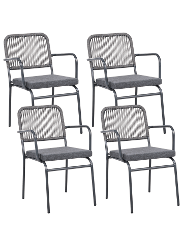 Beliani 4er-Set Gartenstuhl TACENO in Grau