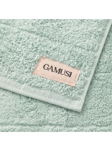 GAMUSI Handtuchset "Terry" in Weiß - Aquamarin