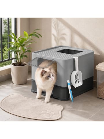 Feandrea Katzentoilette Boxal in Anthrazit-Grau - (B)54.3 x (H)37.8 x (T)42.5 cm