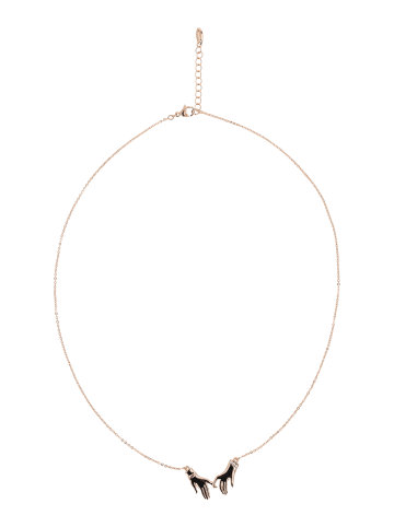 faina Women Charm Necklace in Rose Gold Navy