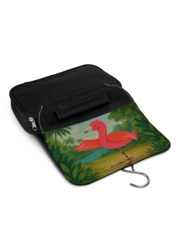 Mr. & Mrs. Panda Kulturtasche Flamingo Yoga Design ohne Spruch in Weiß