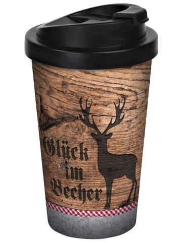 Geda Labels Coffee to go Becher Oktoberfest Glück in Braun - 400 ml