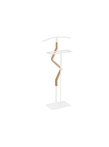 relaxdays Herrendiener in Weiß/Natur - (B)48 x (H)107 x (T)20 cm