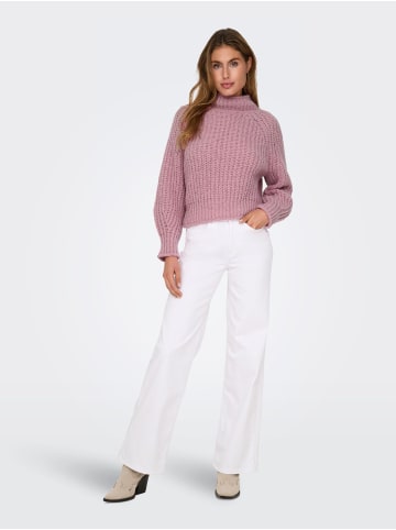 JACQUELINE de YONG Strickpullover Rollkragen Langarm Gerippte Ärmelbündchen in Lila-2