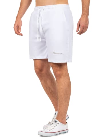 Reichstadt Herren Regular Fit Shorts Marken-Stick in White