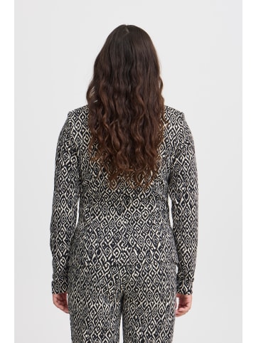 ICHI IHKATE PRINT BL21 slim fit in Black Ikat aop