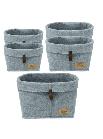 Wenko Filz-Korb Mod. Feli, 5er Set, Filz-Korb Feli, 5er Set in Grau