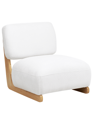 Beliani Sessel KOKKOLA in Weiß/Braun - (W) 66 x (H) 71 x (L) 79 cm