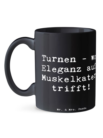 Mr. & Mrs. Panda Trinkbecher Spruch Turnen Eleganz mit Spruch in Schwarz