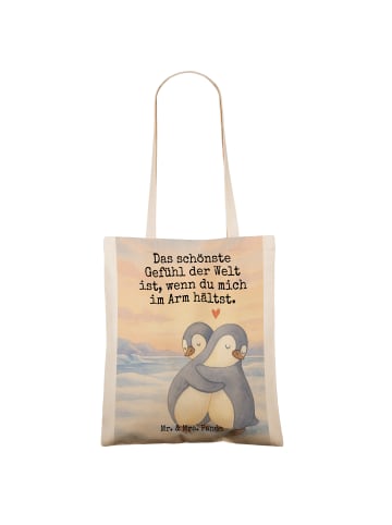 Mr. & Mrs. Panda Umhängetasche Pinguine Kuscheln Design mit Spruch in Weiß