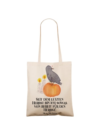 Mr. & Mrs. Panda Tasche Herbstvorfreude mit Spruch in Creme