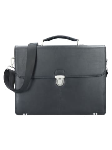 Esquire Oxford Aktentasche Leder 41 cm Laptopfach schwarz