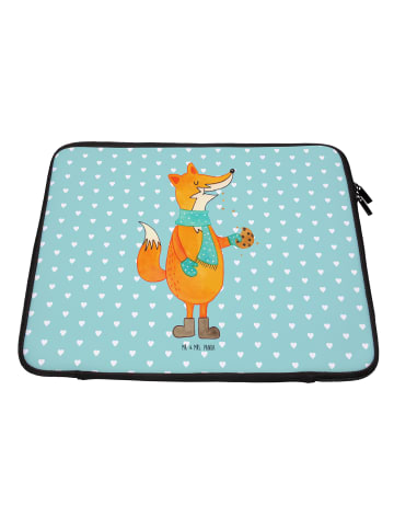 Mr. & Mrs. Panda Laptophülle Fuchs Keks ohne Spruch in Türkis Pastell