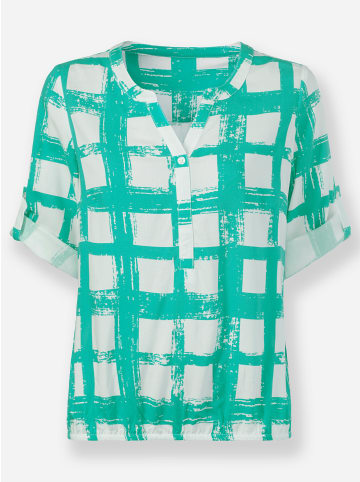 WITT WEIDEN Schlupfbluse in blaugrün-weiß-bedruckt