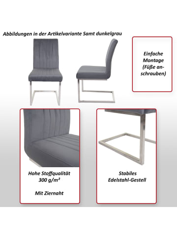 MCW 2er-Set Freischwingerstuhl L14, Anthrazit-blau