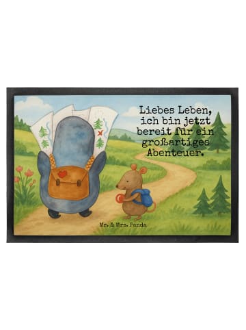 Mr. & Mrs. Panda Schmutzmatte Pinguin & Maus Wanderer Design mit... in Weiß