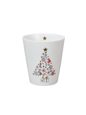Krasilnikoff Happy Mug Weihnachtsbecher Christmas Tree in weiss