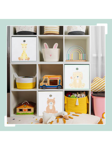 relaxdays 3 x Kinder Aufbewahrungsboxen "Tiere" in Bunt - (B)30 x (H)30 x (T)30 cm