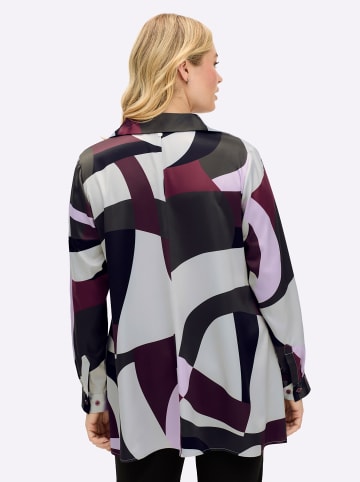 sheego Druckbluse in bordeaux-bedruckt