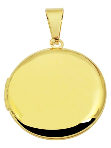 Adeliás Damen Anhänger – Medaillon Gravuranhänger aus Edelstahl in gold