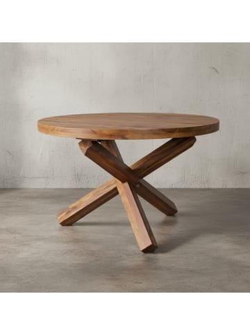 KADIMA DESIGN Design Esszimmertisch BOHA rund Ø 120 cm x 75 cm Massiv-Holz in Massivholz