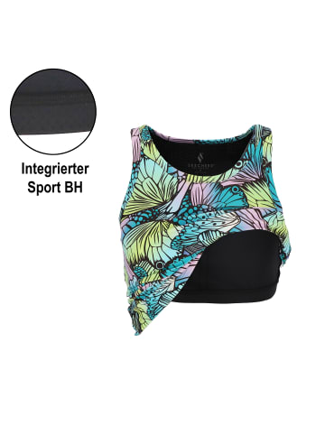 Skechers T-Shirt "GOWALK BUTTERFLY SHADOW SHELF BRA TANK" in Türkis / Lila / Grün