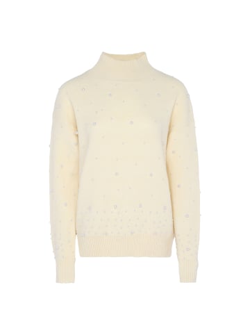 faina Damen Pullover Mit Perlen in WOLLWEISS