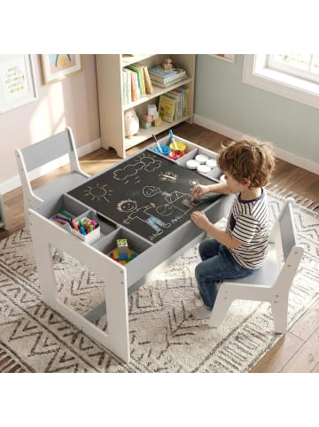 COSTWAY 3 in 1 Kindertisch ab 3 Jahren in Grau