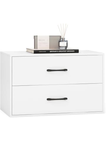 COSTWAY 2 er Set Kommode mit 2 Schubladen in Weiß