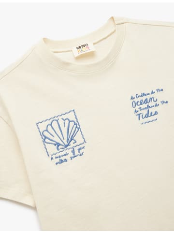 KOTON T-shirt in Ekru